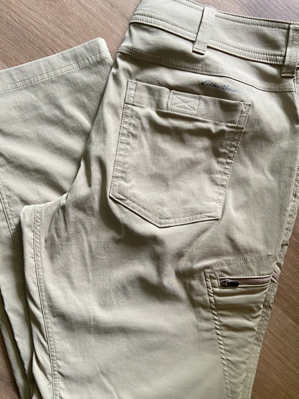 Eddie Bauer First Ascent Flat Front Khaki High-Performance Pants Mens 36x30